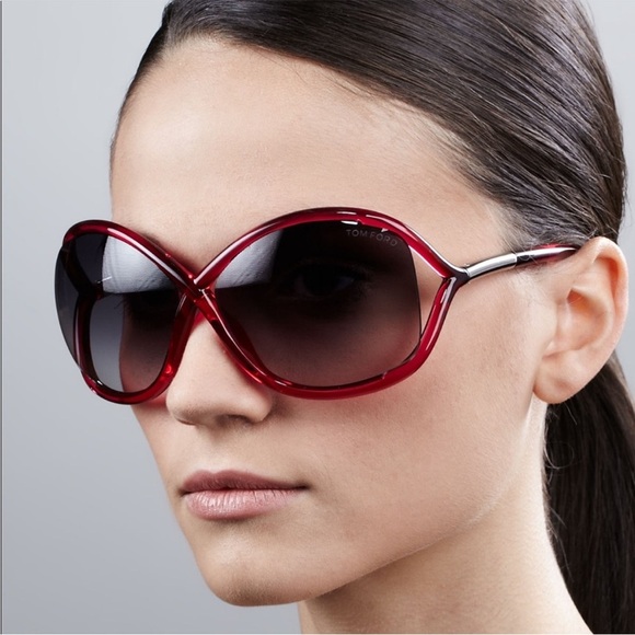 Tom Ford Accessories - *SOLD* Tom Ford Whitney Sunglasses Red Brown Gold Tone Butterfly With Hard Case